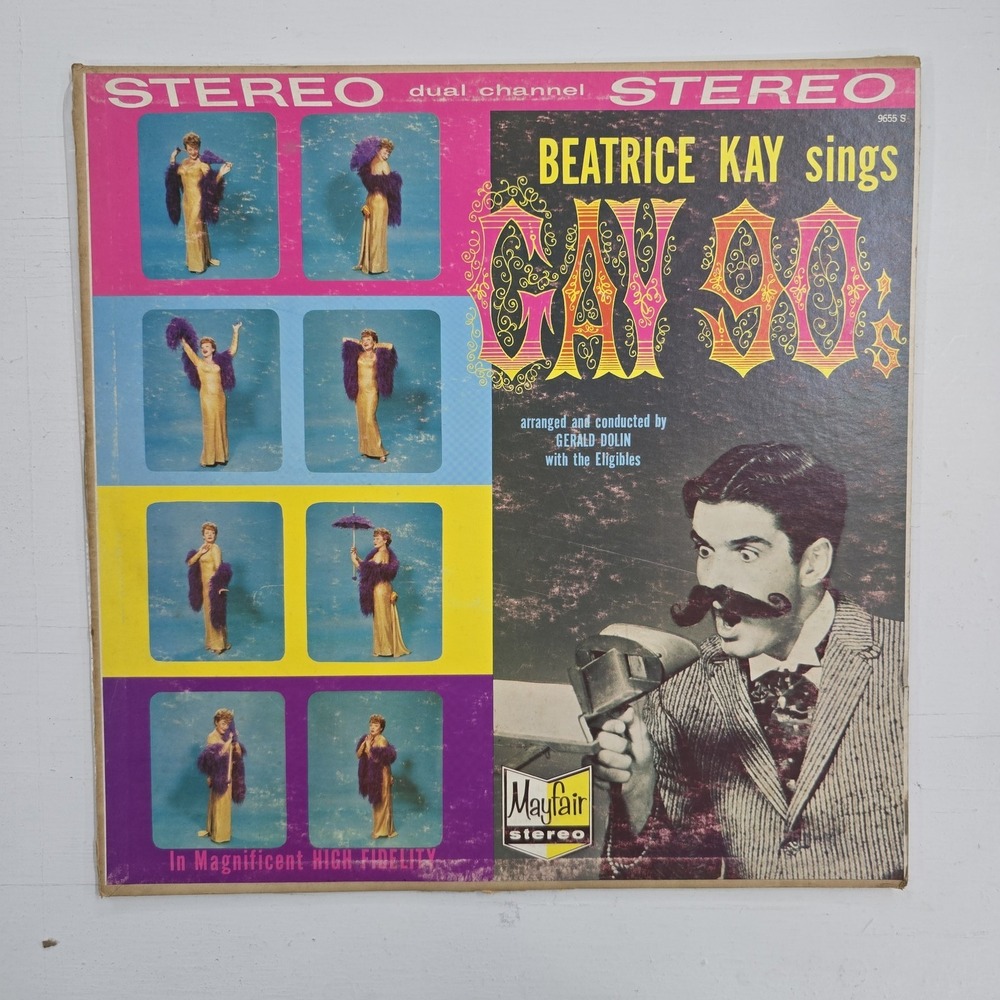 Beatrice Kay Sings Gay 90's LP 1961 Yellow Vinyl Pop Mayfair 9655S Stereo